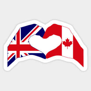 We Heart UK & Canada Patriot Flag Series Sticker